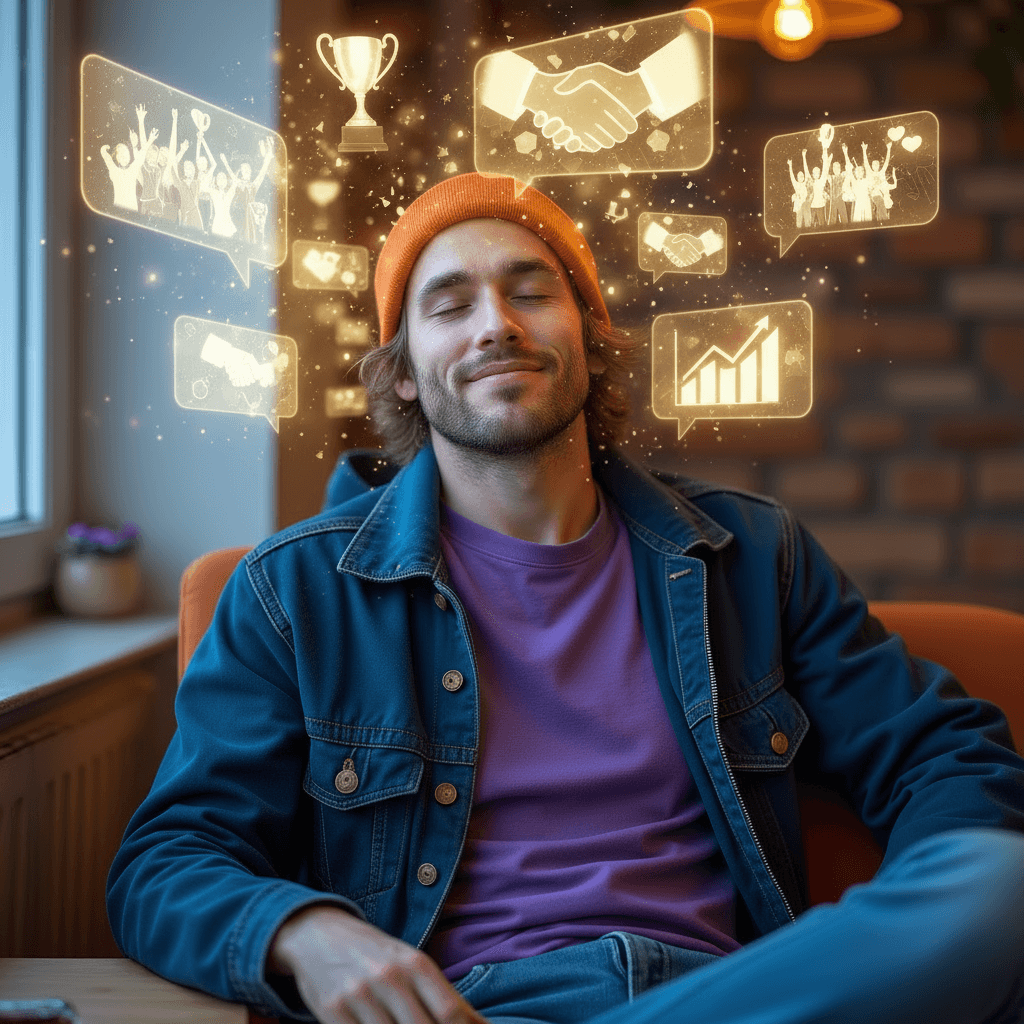 Creator enjoying results with automation visuals